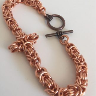 Chunky Copper Cross Bracelet
