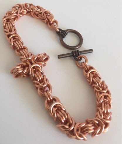 Chunky Copper Cross Bracelet