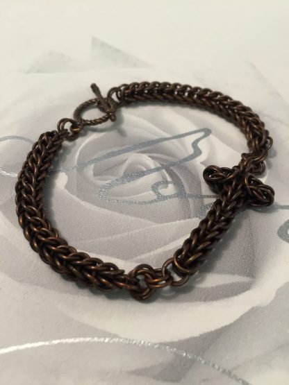 Antique Copper Cross Bracelet
