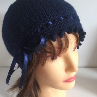 Navy blue gatsby knit hat