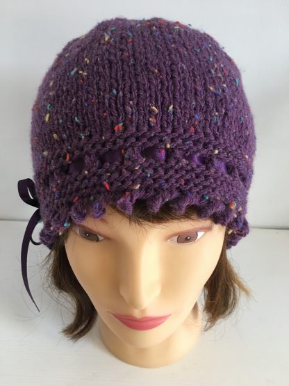 Purple Tweed Gatsby Hat