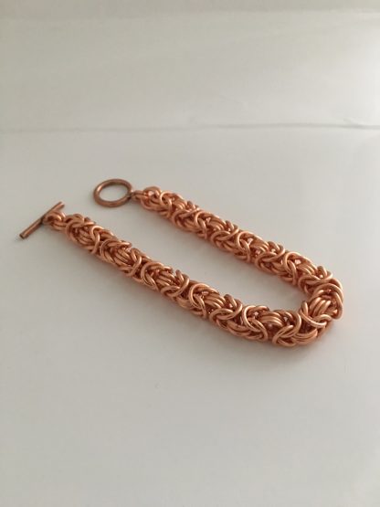 Chunky Copper Byzantine Bracelet 3 rings1