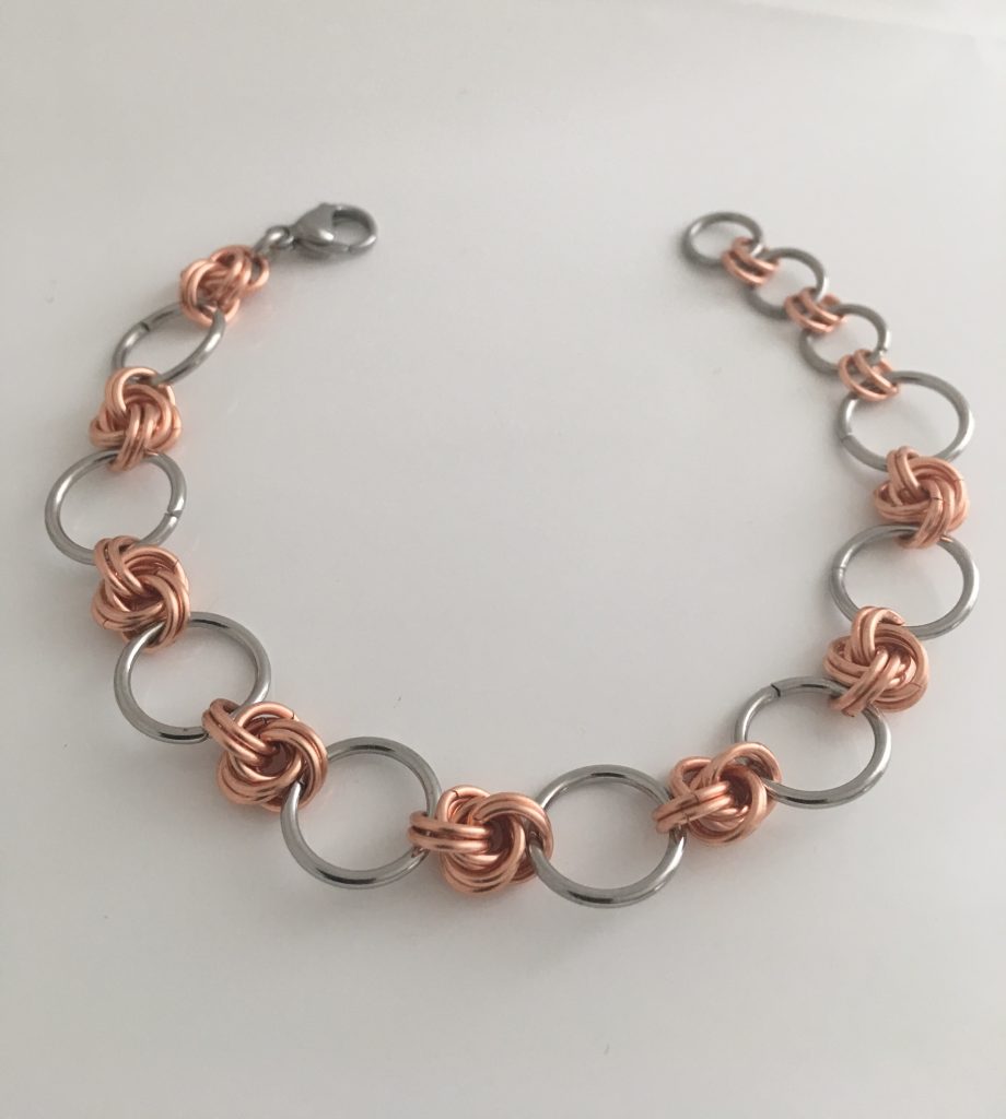 Large Copper Bracelet for Men and Women Tryzantine Chainmail Cuff