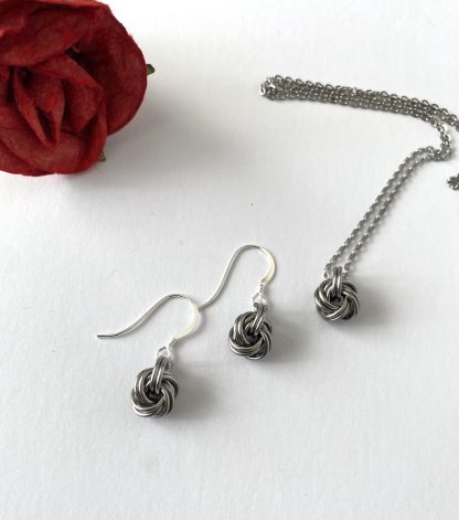 Stainless Steel Love Knot Jewellery Set