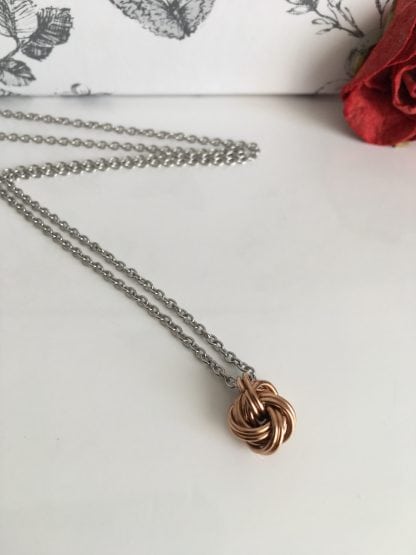 Bronze-infinity-love-knot-necklace