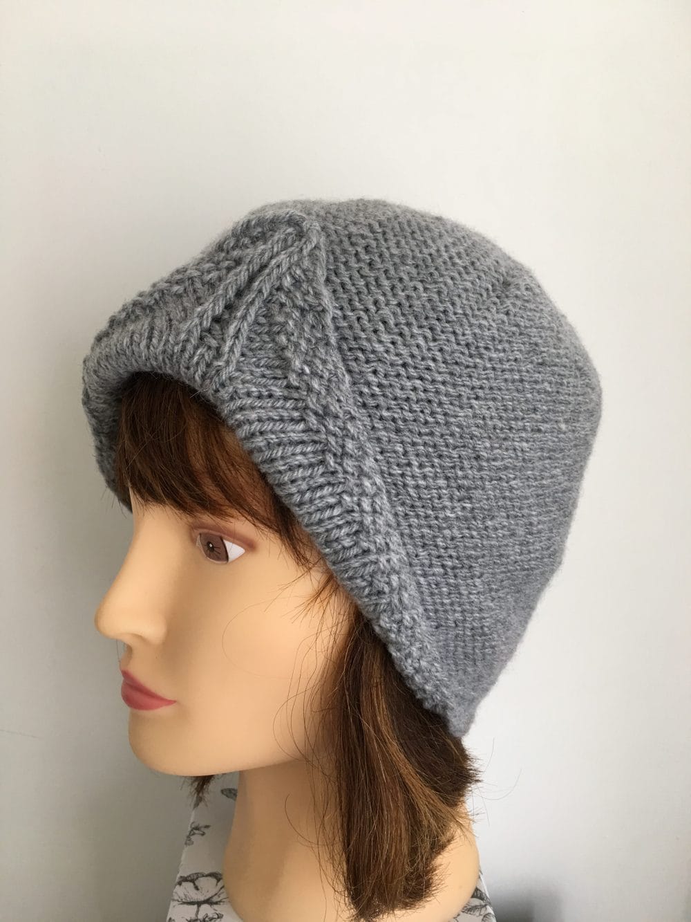 Light Grey Turban Style Hand Knitted Beanie Hat - J C Lee ...