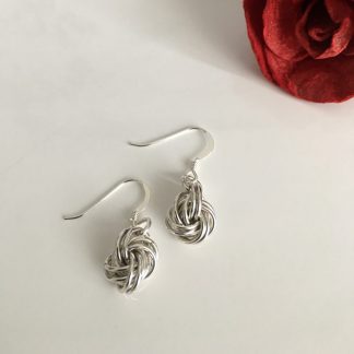 sterling silver love knot earrings