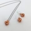 copper love knot jewellery set