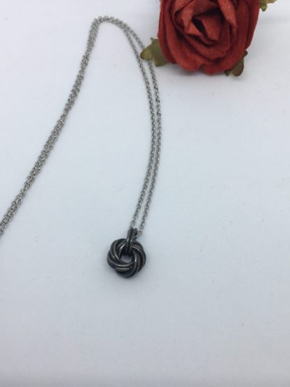 Antique-Black-iron-infinity-knot-necklace