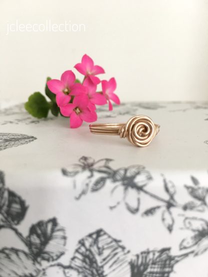 Bronze Rose Swirl Wire Wrapped Ring