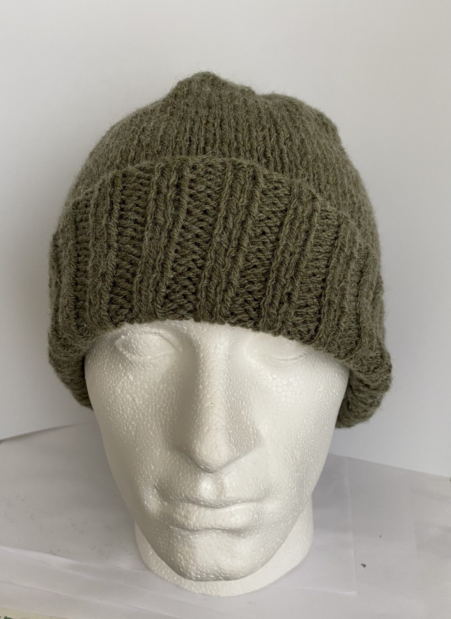 Mens Sage Green Warm Knitted Outdoor Beanie Hat J C Lee Collection