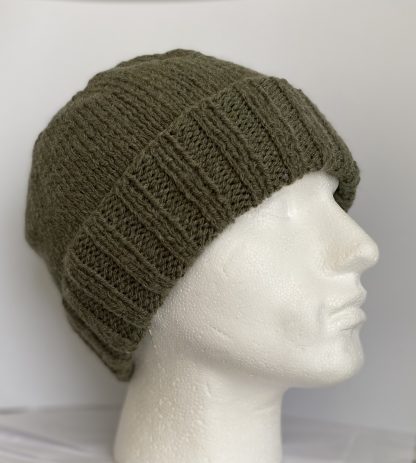 Mens-sage-green-knitted-beanie-hat