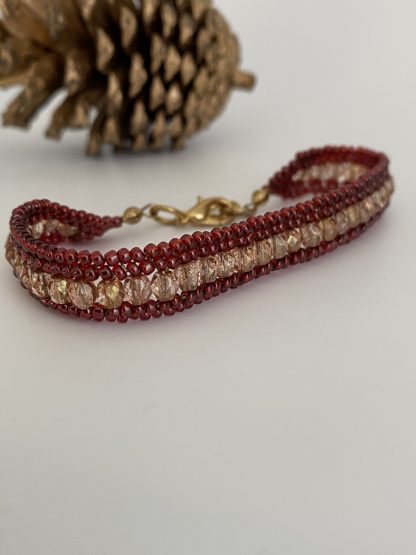 Red-Gold-Herringbone-Bracelet