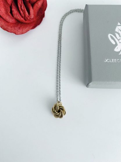 Brass-Love-Knot-Rosette-Swirl-Pendant-Necklace
