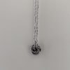 Stainless Steel Rosette Swirl Pendant Necklace