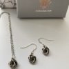 Stainless Steel Rosette Swirl Pendant and Necklace Jewellery Set