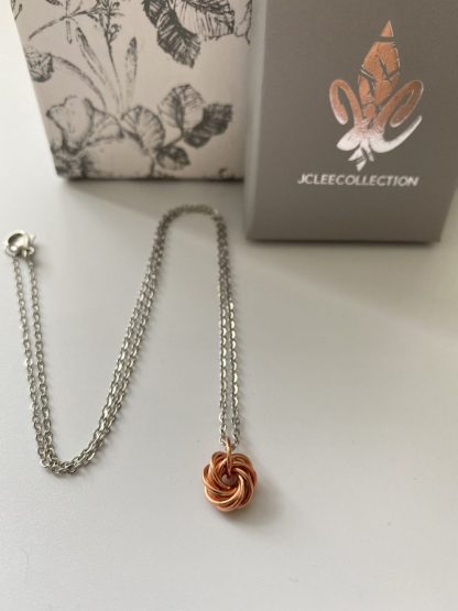 Copper Rosette Swirl Necklace