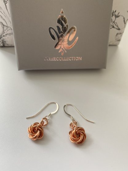 Copper Rosette Swirl Earrings