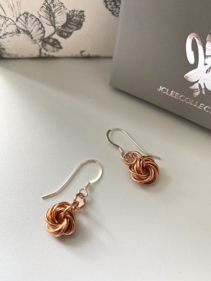 Copper Rosette Swirl Earrings