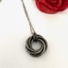 Hammered Antique Black Iron Mobius Necklace