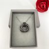 Hammered Antique Black Iron Mobius Necklace