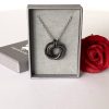 Hammered Antique Black Iron Mobius Necklace