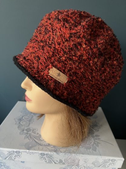 Rust and Black Bell Shaped Crochet Hat