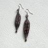 Copper and Red Herringbone Earrings