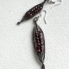 Copper and Red Herringbone Earrings