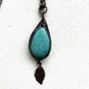 Turquoise and Copper Wire Wrapped Bead Pendant Necklace