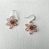 Copper wire flower earrings