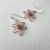 Copper wire flower earrings