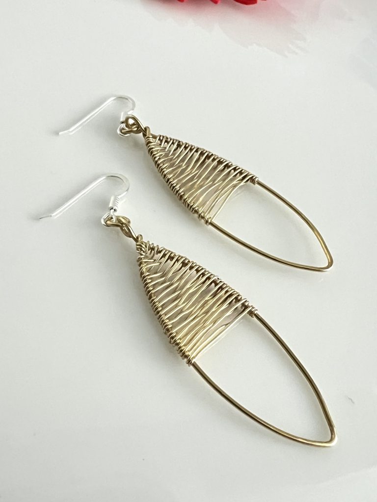 Brass Oval Shaped Earrings