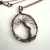 Copper Tree of Life Pendant with Moonstone Gemstones