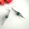 Aluminium Herringbone Earrings Emerald Green