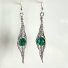 Aluminium Herringbone Earrings Emerald Green