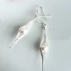 Silver Herringbone wire wrapped earrings with Freshwater Pearls