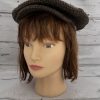 Vintage Style Crochet Baker Boy Peak Cap in Variegated Brown. - Image 5