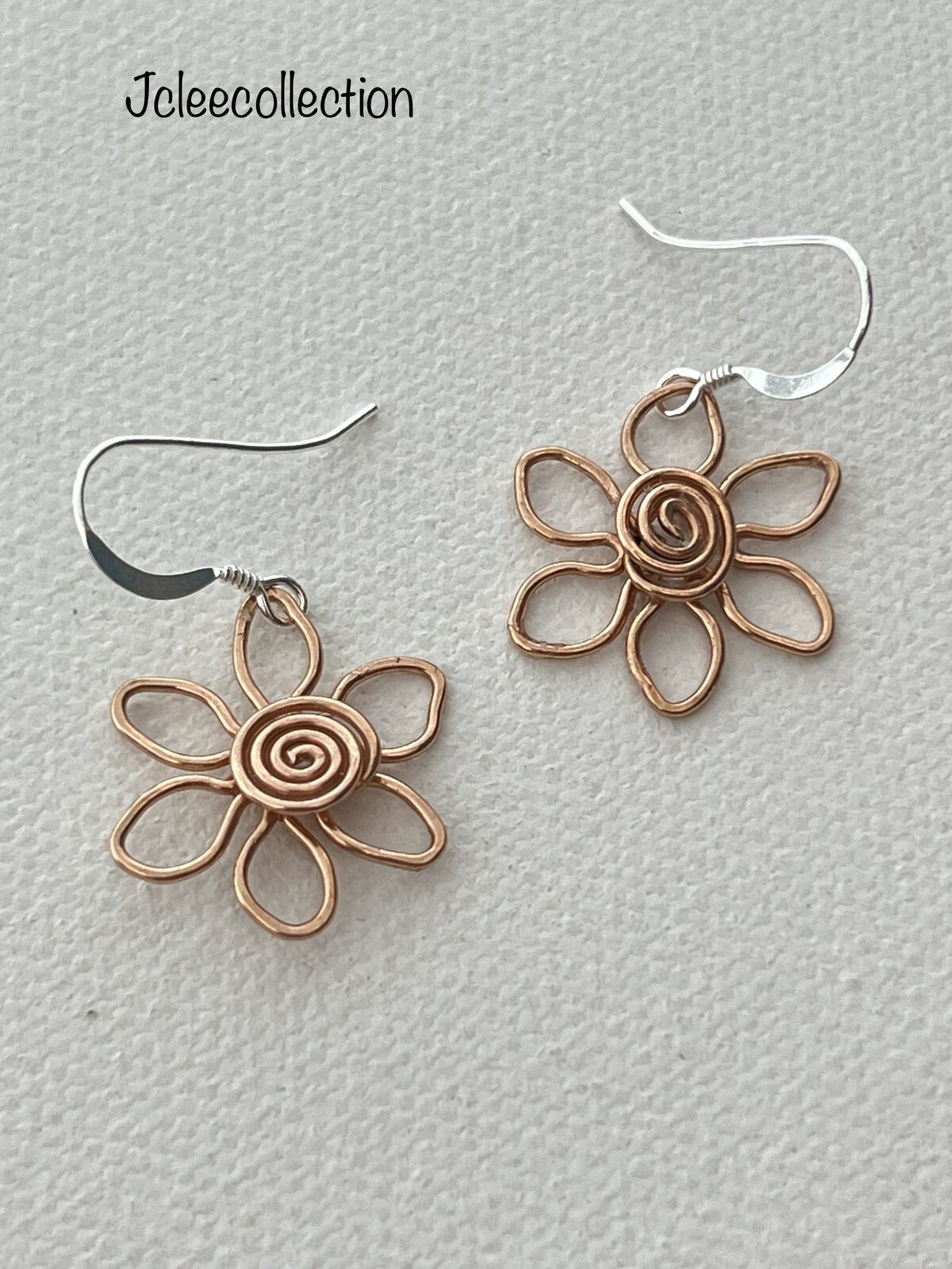 Bronze six Petal Flower Earrings